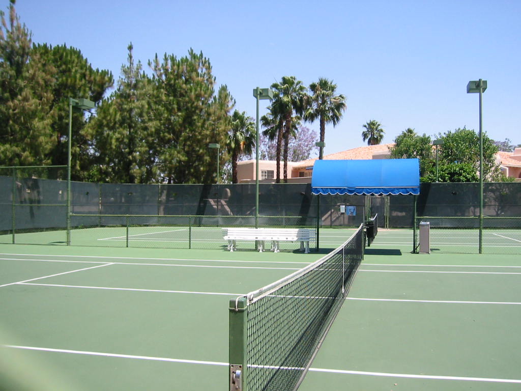 Tennis court at the la Poloma, Deauville, Palm Springs