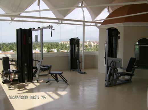 Weight room at the Portofino, Marina Vallarta, Puerto Vallarta