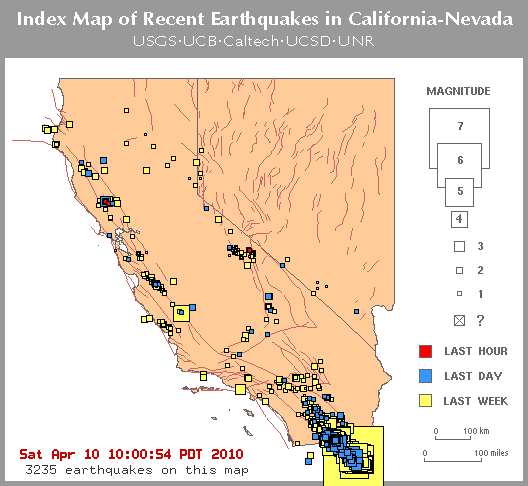 Palm Springs California quake map 