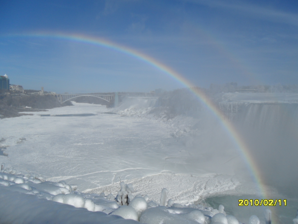 Rainbow over the Candian side of Niagara Falls 